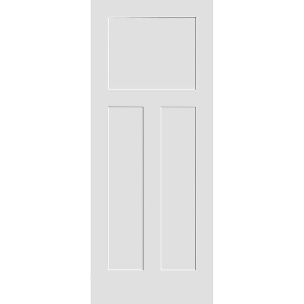 Codel Doors 26" x 80" Primed 3Panel Mission Interior Shaker Slab Door